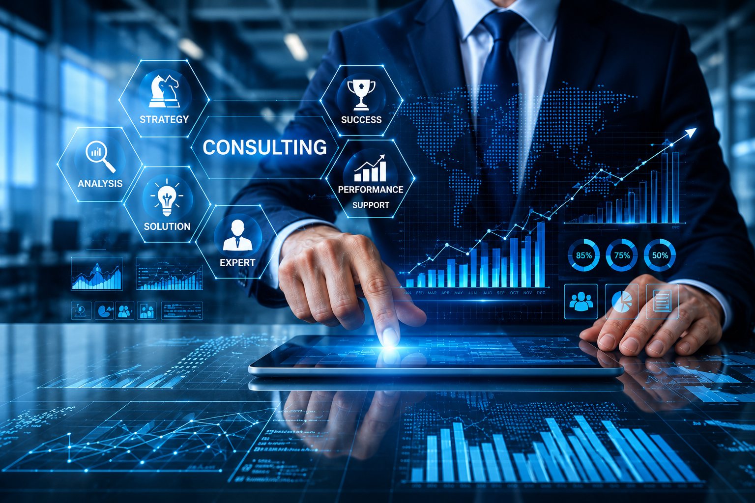 AI and technology dashboard imagery